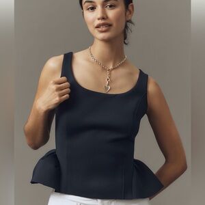 Maeve Midnight Blue Peplum Blouse